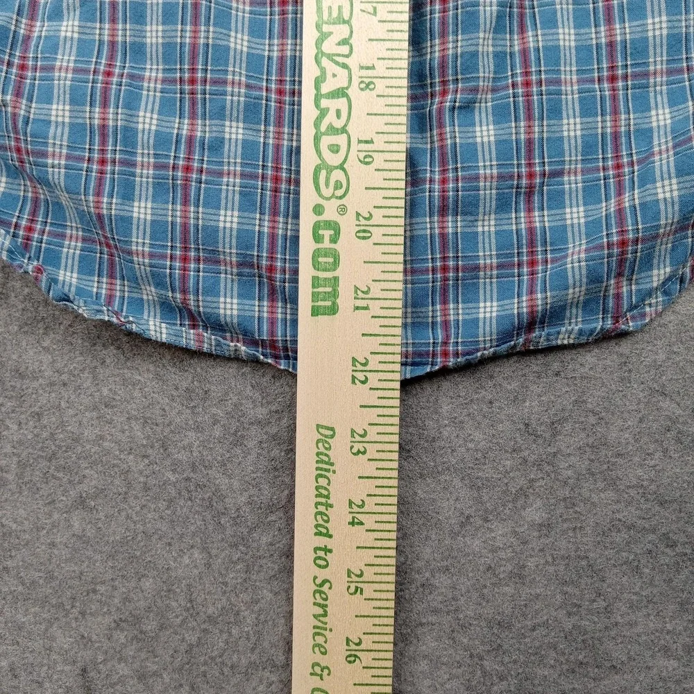 Ralph Lauren Shirt Boys Medium Blue Plaid Button Front Long Sleeve Cotton Casual